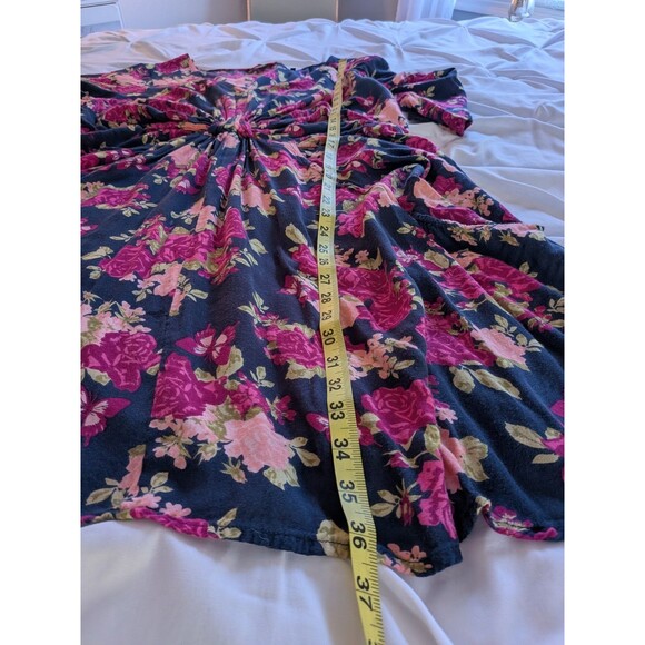 Joe Browns Dress Women’s 18 Pink Multi Floral 3/4 Sleeve Surplice Cottagecore - Picture 13 of 13